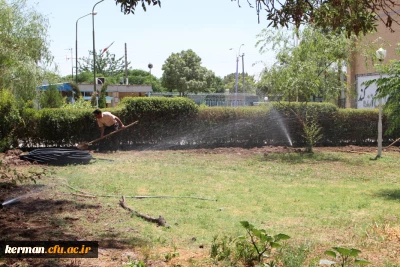 تجهیز فضای سبز پردیس خواجه نصیرالدین طوسی به سیستم آبیاری قطره ای