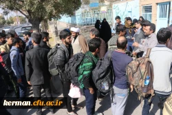 استقبال از دانشجویان شرکت کننده در پیاده روی اربعین