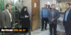 بازدید مشهدی رئیس اداره سراهای دانشجویی و همراهان از خوابگاه ها و سلف سرویس دانشگاه فرهنگیان استان کرمان