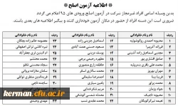 * اطلاعیه آزمون اصلح *