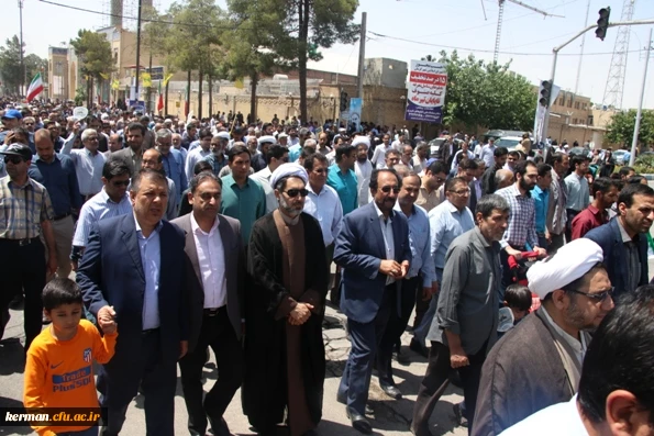 حضور باشکوه و گسترده دانشگاهیان دانشگاه فرهنگیان استان کرمان در راهپیمایی روز جهانی قدس
