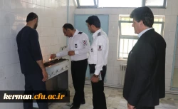بازدید کارشناسان سازمان آتش نشانی و خدمات ایمنی شهرداری کرمان از دانشگاه فرهنگیان استان