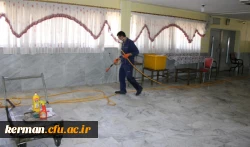 ضدعفونی کلیه فضاهای دانشگاه فرهنگیان استان کرمان انجام شد 2