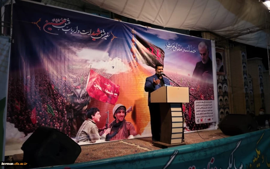 دکتر توان در هشتمین شب سوگواری اباعبدالله الحسین علیه السلام در دانشگاه فرهنگیان( پویش سفیران حسینی)
 آن چیزی که صدام و حامیانش در حمله به ایران محاسبه نکردند این بود که ما ملت امام حسینیم  2