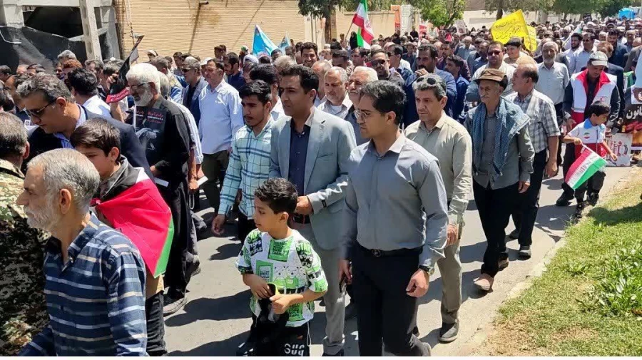 حضوراعضای دانشگاه فرهنگیان شهرستان جیرفت در راهپیمایی روز جهانی قدس 4