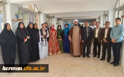 افتتاح جشنواره غذا همراه با برپایی نمایشگاه صنایع دستی ولباس اقوام در پردیس شهید باهنر (خواهران)دانشگاه فرهنگیان کرمان 2