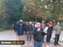 قرائت زیارت عاشورا و برگزاری مراسم عزاداری در جوار قبور مطهر شهدای گمنام دانشگاه فرهنگیان کرمان 2