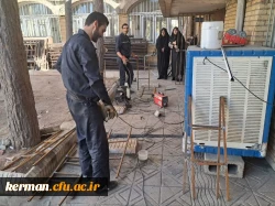 ساخت پله تخت های فلزی درکارگاه ساخت تخت فلزی دانشگاه فرهنگیان کرمان 3